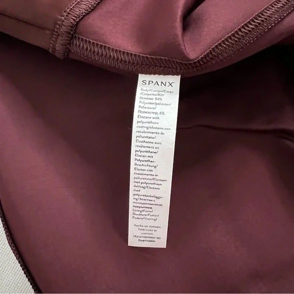 SPANX High-Shine Faux Leather Leggings in Burgundy - Picture 13 of 16